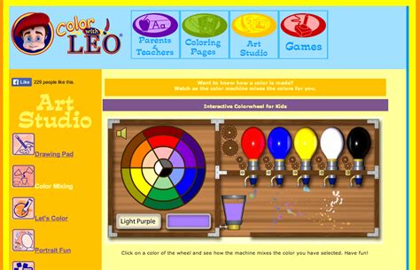 colour mixing interactive game.
